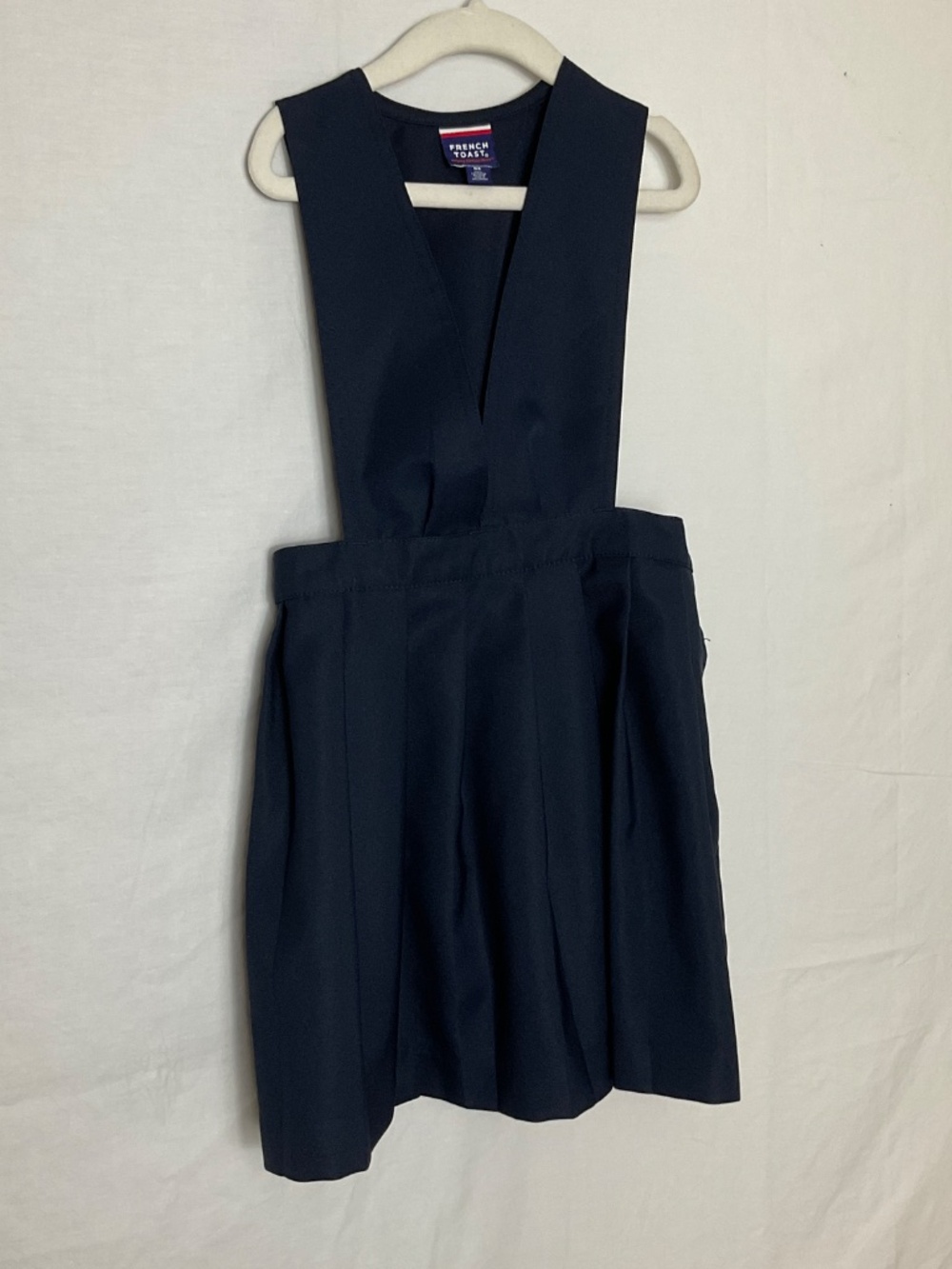 French Toast School Uniform Navy Blue V-Neck Pleaded Jumper Dress Size 6X